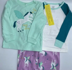 Girls Size 2T Adorable Carter's 3-Piece Pajama Set Unicorn Long Sleeve Soft Cozy - Picture 1 of 5
