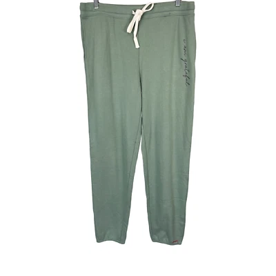 Pantalones de chándal Peace Love World para mujer Love Life de felpa francesa pequeños Aqua Verda talla 1XP Foto 1 de 2