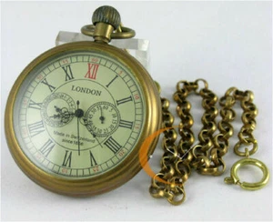 Reloj Bolsillo Vintage Completo Cobre Cuerda Manual Mecánico Segundo 24 Horas Subesferas - Imagen 1 de 5