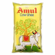 Amul Cow Ghee Bolsa de 1 litro (905 g) Aceite para cocinar Ghee Mantequilla...