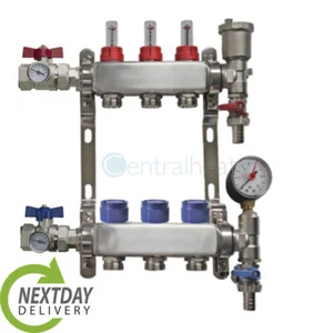 Fußbodenheizkrümmer - 3 Port Edelstahl  - Bild 1 von 6