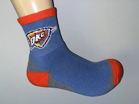OKLAHOMA CITY THUNDER NBA LOGO MENS PRIMARY VORTEX 1/4 LENGTH SOCKS LARGE Q Cover