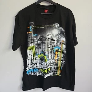Mad Engine Black Size Large "me 1087" Short Sleeve Refinery Scene Shirt - Picture 1 of 9