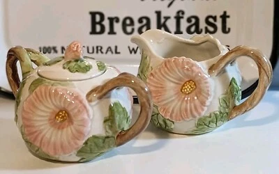 Crema y azucarero de colección Whimsy Kitschy Fitz and Floyd Granny Core coleccionable  Foto 1 de 4