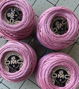 DMC Perle Cotton # 8  color 224 pink 4 balls total - Picture 1 of 1