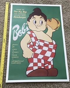 Vintage rahmbares großes Bob’s Big Boy Poster. 22x32, bunt - Bild 1 von 1