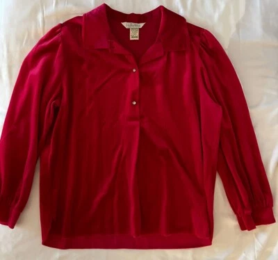 Vintage Sears At Home Wear Velour Shirt Popover Size Medium (12-14) Made In USA - Image 1 of 4