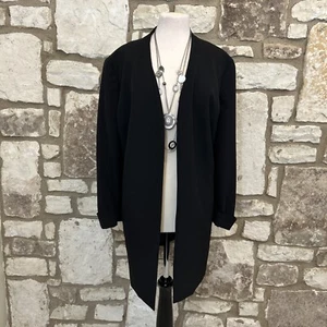 Kasper Women’s Jacket Long Open Blazer 20W Black *EUC - Picture 1 of 4