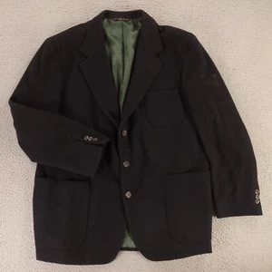 VINTAGE Banana Republic Jacket XL Blue 100% Wool Flannel Blazer Made in USA 44R - Picture 1 of 17