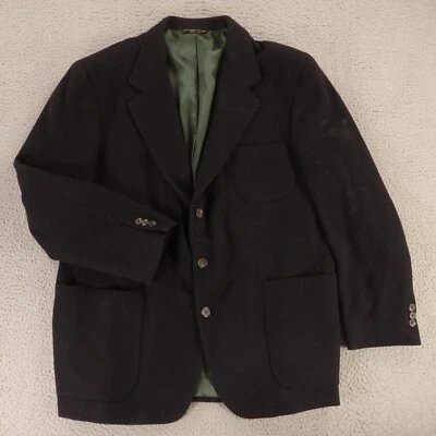 VINTAGE Banana Republic Jacket XL Blue 100% Wool Flannel Blazer Made in USA 44R - Image 1 of 4