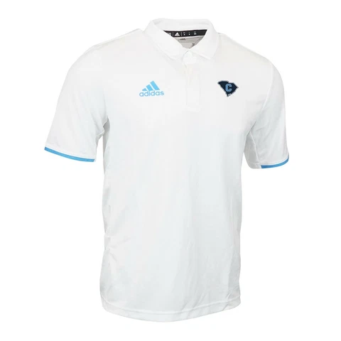 The Citadel Bulldogs NCAA Adidas Men's White Team Iconic Climalite Polo Shirt Cover