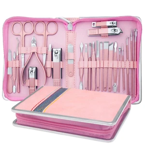 Manicure Pedicure Kit Nail Set Clipper Grooming Cuticle Professional Tool Clean - Picture 1 of 12