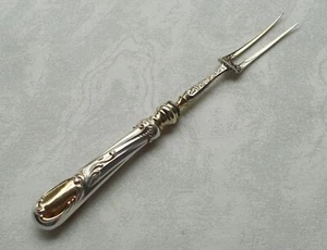 *RAR* Elegante tenedor de carne grande estilo rococó en plata 800 - Imagen 1 de 6