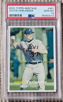 2006 Topps Heritage -- JUSTIN VERLANDER Rookie Card #461 -- PSA 10 !! -- 1 of 5 - Image 1 of 2