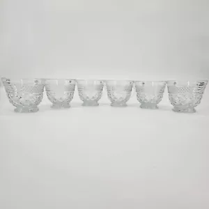 6 Vintage 7oz Anchor Hocking Wexford Glass Punch Cups Diamond Pattern 4500/48A - Picture 1 of 7