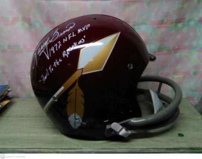 CAPACETE DE LANÇA LARRY BROWN ASSINADO T/B REDSKINS 2BAR "TK" 72 MVP RARO ISP! - Imagem 1 de 3