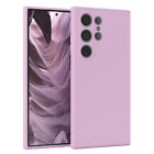 Pour Samsung Galaxy S24 Ultra Portable Silicone Protection Telephone Clair Mauve