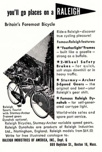 1953 Raleigh Bicycles: You'll Go Places Vintage Print Ad - Picture 1 of 1