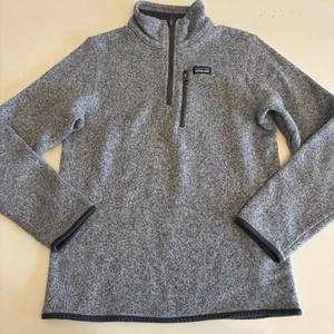 Patagonia Better Sweater Jacket Boys XL Gray Kids 1/4 Zip Pockets Pullover Hike - Picture 1 of 9