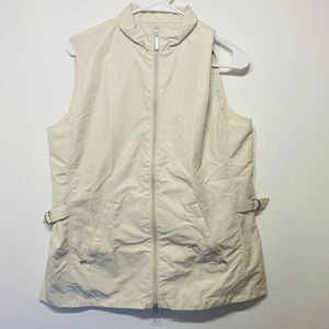 Lady Hagen Womens Beige Golf Zip Up Vest Pockets Small - Picture 1 of 10
