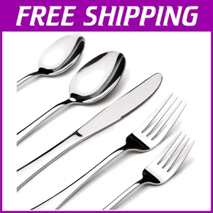 40 Piece Stainless Steel Silverware Set with Gift Box - Picture 1 of 10