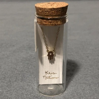 Kris Nations 14k Gold Filled Hamsa w/stone Pendant Necklace 18" - Image 1 of 4