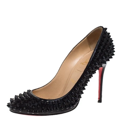 Zapatos de salón Christian Louboutin de cuero negro Fifi Spike talla 36 Foto 1 de 4