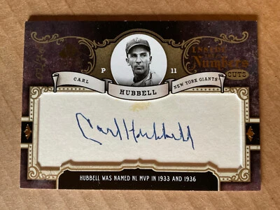 2007 SP Legendary Cuts Inside the Numbers Cut 02/70 Carl Hubbell #IN-CH Auto HOF - Image 1 of 3