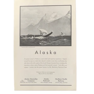 Vintage 1932 Alaska Summer Cruise Ad Advertisement - Picture 1 of 4