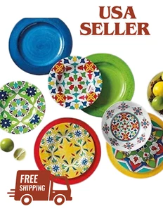 Türkische Fliese Melamin 12 teiliges Geschirrset Teller Boho Teller Set - Bild 1 von 6
