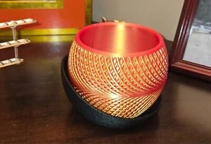3D printed Planter 2 pc Red Gold/Black medium size - Picture 1 of 5