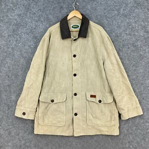 VINTAGE RM Williams Moleskin Jacket Mens Size XL Beige Leather Trim Coat A21.06