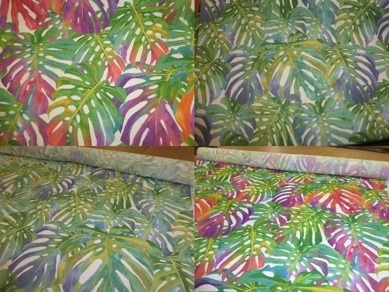 ELLBEE FABRICS TROPICAL JUNGLE PALM LEAVES Cotton Fabric - Curtains Cushions Lampshade Crafts