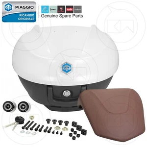 BEVERLY 125 300 350 ORIGINAL PIAGGIO TRUNK COMPLETE WHITE ICEBERG 505/A - Picture 1 of 7