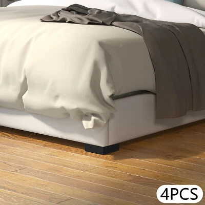 4PC 5.9*3.9" Black Wooden Furniture Legs Pine Wood L-Shaped Table Sofas Feet - Image 1 of 4