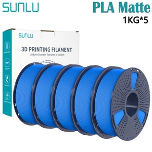SUNLU 5KG 10KG Matte PLA 3D Printer Filament 1.75mm PLA 1KG/Spool Matte Finish - Picture 1 of 28