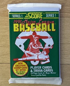 Torn 1991 Score Pack Ken Griffey, Jr. Mariners (Top) Greg Cadaret Yankees (Back) - Picture 1 of 5