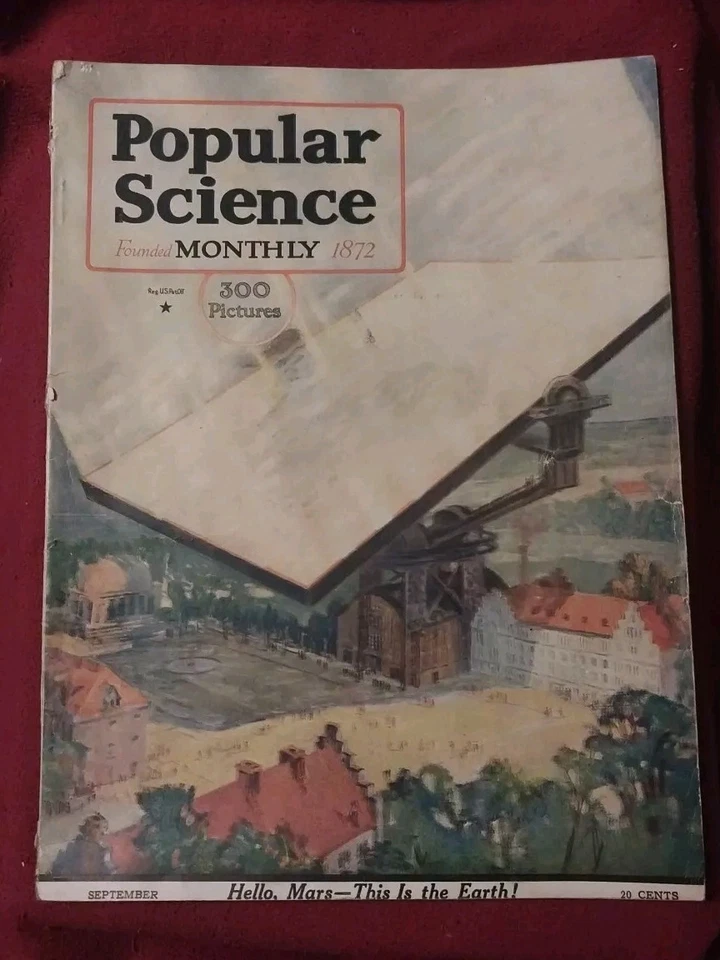 Popular Science Monthly September 1919 "Hello, Mars This Is The Earth!" Space Foto 1 de 4