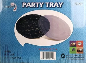 60PCS Restaurant Party Trays w/Lids Sushi Platter To Go 12.9" Round BPA FREE - Picture 1 of 2