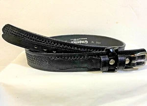 Men's Genuine Black leather Ranger style belt Amish crafted in the USA - Picture 1 of 5