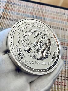 2000 10 oz Year of the Dragon Australian Lunar Series I .999 Silver Coin Mint