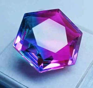 Fancy Hexagon Cut Natural Bi-Color 24-25 Ct Tourmaline Loose Gemstone Certified - Picture 1 of 10