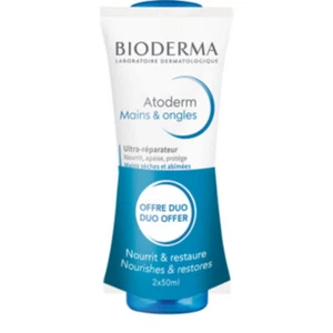 Bioderma Atoderm Hand And Nails Duo Non-Sticky Non-Greasy Cream 2x 50ml NEW - Picture 1 of 1