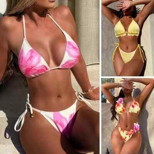 Sexy brasilianischer Damen-Bikini Seitenstring Badeanzug bedruckt Bademode Badeanzüge - Bild 1 von 64