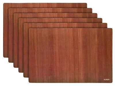 Table Mats PVC Washable Place Mats for Dining Kitchen Restaurant Table  6 Pcs  - Image 1 of 4