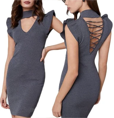 Nuevo con etiquetas Vestido Suéter Bebe Con Cordones Ojo de Cerradura Cuello Simulado S Reg. $109 Foto 1 de 3