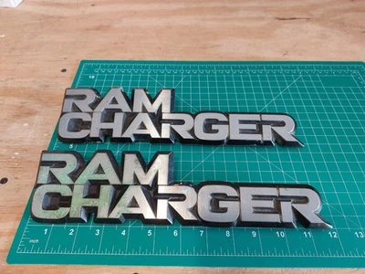 Fair Shape Pair of Dodge Ram Charger Ramcharger Fender Emblems  1989 1986-1993 - Image 1 of 4