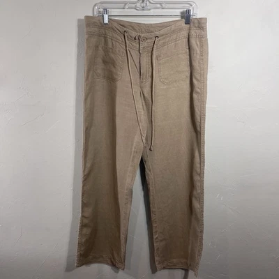 Cabi Linen Pants Size M Women Lagenlook Coastal Drawstring Wide Leg Pockets - Image 1 of 4