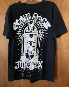 Vintage Blac Label T Shirt Black Studded Punk Jukebox Toxic Sound Size L - Picture 1 of 2