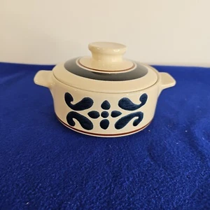 Cazuela holandesa de colección National Silver Company 4" beige azul marrón marrón marrón con tapa - Imagen 1 de 8